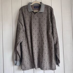 Vintage 90s Jones Wear Zig Zag Print Knit Sweater